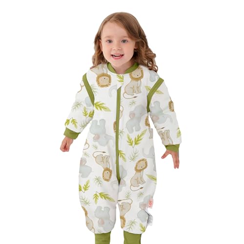 Image of LAT Winter Baby Sleep Bag with Feet,3-way zip Wearable Blanket with Removable Sleeves,Warm Sack for Toddler 2.5 TOG