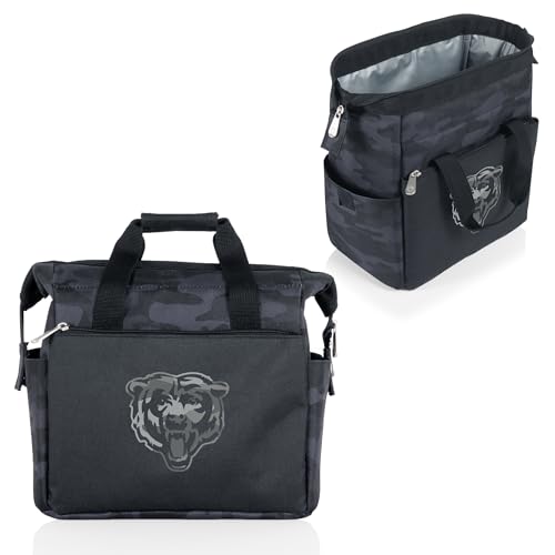 PICNIC TIME NFL Chicago Bears On The Go Lunch Bag Cooler, Soft Cooler Lunch Box, Insulated Lunch Bag, (Black Camo)