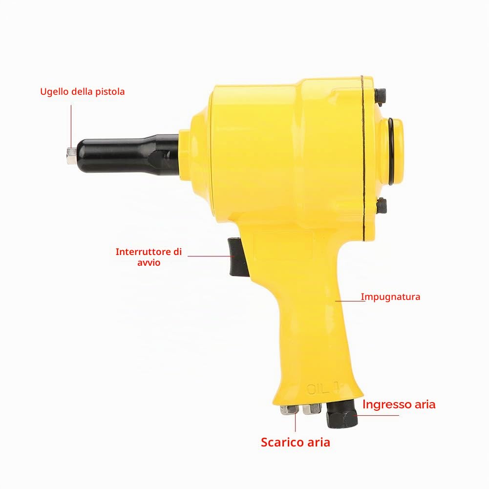 KP 705P Rivettatrice pneumatica Rivettatrice Pistola Rivettatrice Pistola ad aria rivettatrice per decorazione Produzione automobilistica