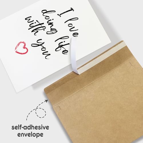 Naixiwen Romantic Anniversary Card for Husband Wife, Adorable Birthday Card from Girlfriend Boyfriend, Happy Valentines Day Card for Men Women, I Love Doing Life with You Card
