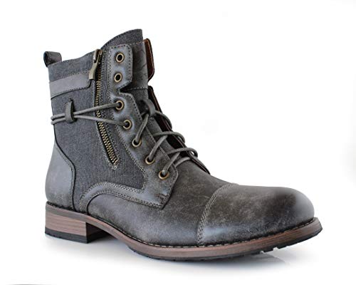 Image of Polar Fox Men's Casual Cap-Toe Ankle Boot Collection | Lace-Up Work, Combat, and Chukka Styles