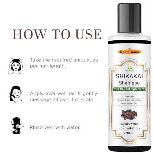 Image of Khadi Vedimatic Natural Shikakai Shampoo for Cleaning Hair | Natural Hair Cleanser with Shikakai | Nourishing Shampoo for Healthy Hair (Pack Of 2, Shikakai)