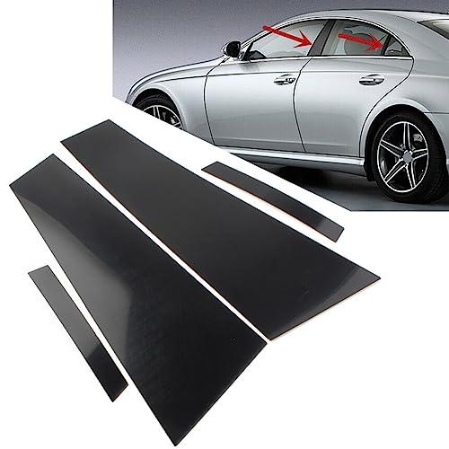 Cubiertas de poste de pilar negro brillante para Benz CLS C219 2006-2011, molduras de puerta, 4 uds 6