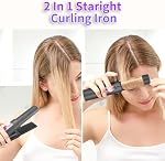 OBEST Lisseurs de cheveux sans fil Curler 2 en 1, Mini Straightener sans fil portable en fer plat avec 5000mAh Sur le voyage de la taille sans fil plat de fer pour cheveux fins court, avec un clin d'oeil 3 Temps