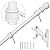 NELXINJO 5FT Flag Pole with Bracket,Professional Stainless Steel No Tangle Spinning Pole and Flag Pole Kit with Bracket for Residential or Commercial