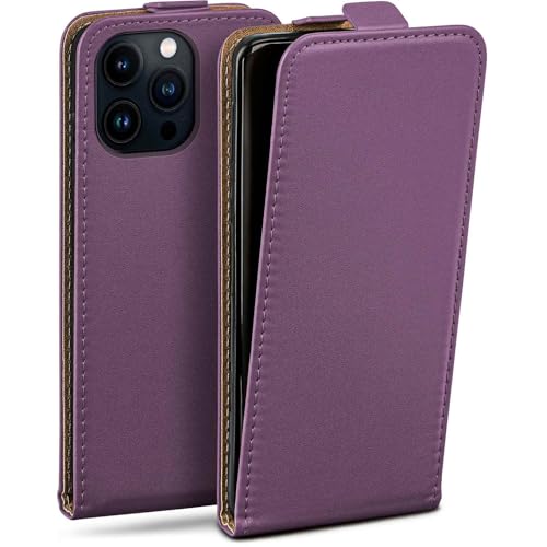Étui pour iPhone 13 Pro protection complète 360 cuir végétalien violet housse téléphone portable