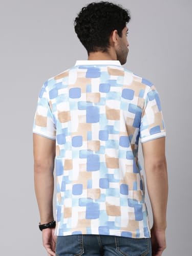 Image of Classic Polo Men's Half Sleeve Polo Neck Slim Fit All-Over Print Cotton T-Shirt