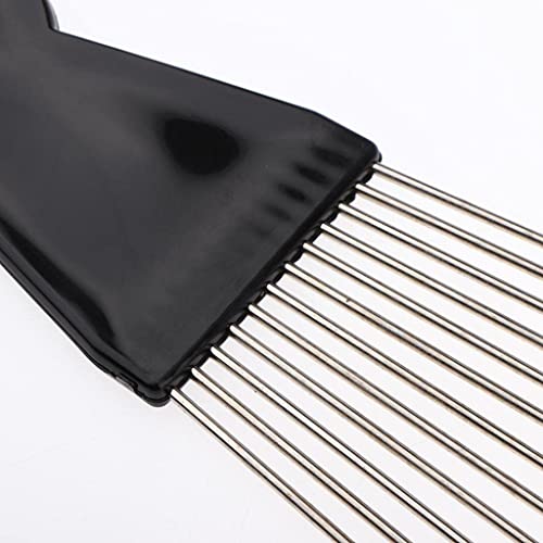 zalati Afro Comb Metal Pick Wig Comb for Curly Long Hair Styling Hairdressing Detangle Braid, Black - Image 2