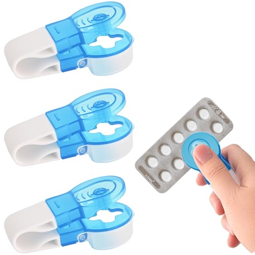3Pcs Pill Popper for Blister Packs Portable Pill Taker Remover Pack Opener Tool for Nurses Elderly Disabled Travel Tablet No Contact