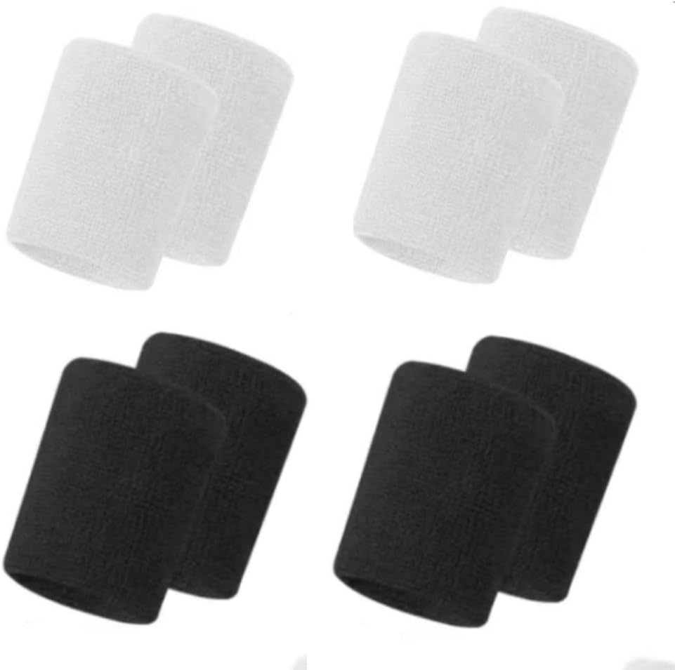 Wanfoou 8 Pcs Wrist Sweatbands Sports Wristbands, Sweatbands Sports