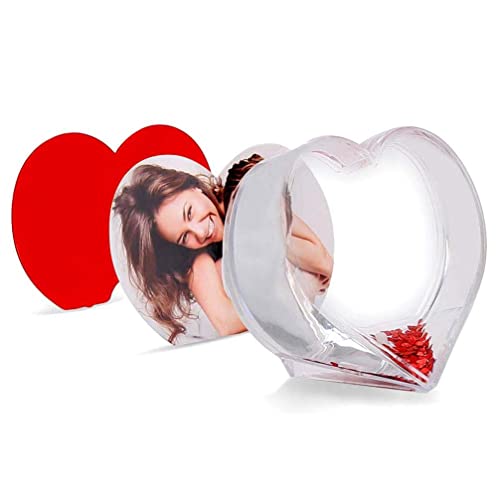 Glitter Heart Shaped Picture Frames Liquid Snow Globe Photo Frame For Couples Friends Family (Love) #TOP3