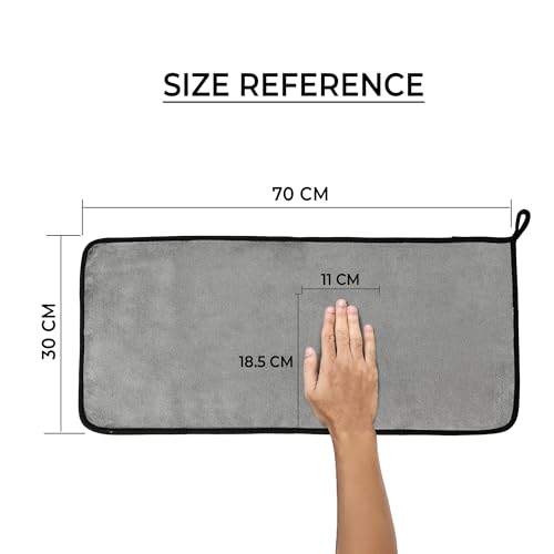 Image of Cutting EDGE 500 GSM Car Microfiber Cloth, 70x30 cm, Dark Grey (Set of 2)