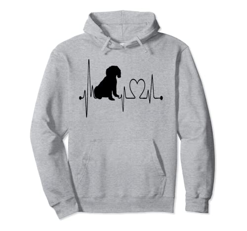 Electrocardiograma Cockapoo Dog Heartbeat Pulse Los perros son mi cardio Sudadera con Capucha