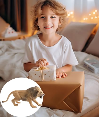 Image of Lion King Toys, Animal Toys, Realistic Roaring Lion Statue, Durable Animal Figure for Cake Decor, School Projects, Home Decor, Collectible Display