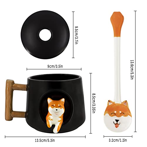 Tazza 3D Shiba Inu Cute Coffee Mug, motivo interno...