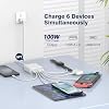 67W Dual Port USB C Power Adapter Bundle with 100W 6 Port Charging Station