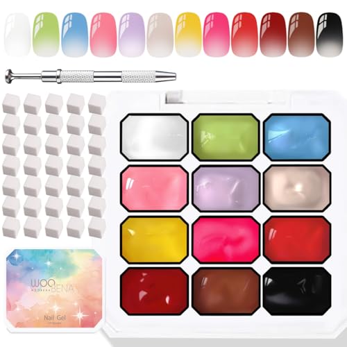 Set de 12 colores esmalte gel para uñas miniatura 1