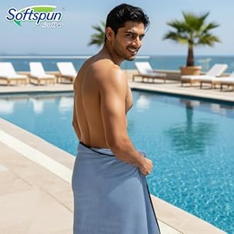 SOFTSPUN Microfiber Bath Towel 1Pc Sky Blue! Ultra Absorbent Super Soft & Lightweight Quick Drying for Men & Women Daily Use Large Size Unisex.