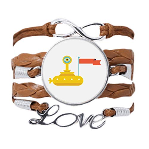Bracelet en cuir noir tressé avec motif univers et vaisseau alien, un bijou original et unique