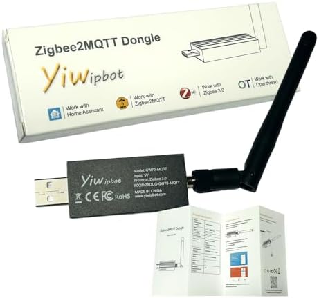 Yiwipbot Zigbee 3.0 USB Dongle-P Plus Gateway, TI CC2652P+CP2102N Dual-Chip, Universal Zigbee USB Gateway with Antenna for Home Assistant, OpenHAB, ZHA, Zigbee2MQTT