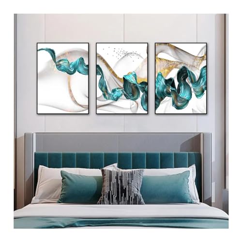Peinture de ruban bleu abstrait pour décorer un salon moderne