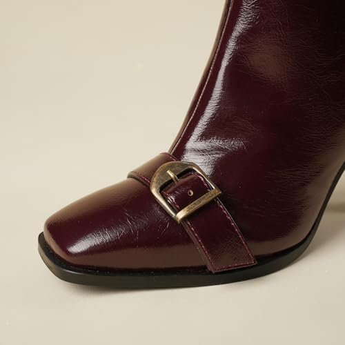 Image of Theater Women Hendrix Square-Toe Ankle Boots | Chic Kitten Heel Winter Boots with Side Zip | Stylish & Comfortable for Work, Party & Casual Wear