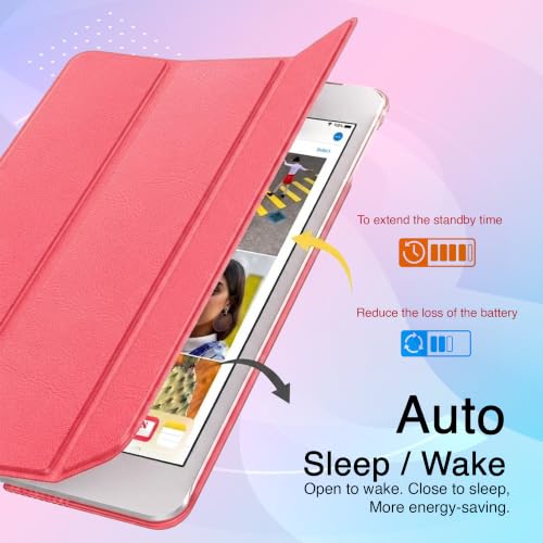 Image of MOCA Case for 7.9 inch inch iPad mini 5 / Mini 4 iPad mini A2133 A2124 A2126 A2125 A1538 A1550 Translucent Back Stand Flip Cover case (Water Melon)