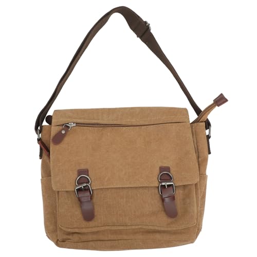 Sac bandoulière homme moyenne toile sac à épaule cartable école zippé