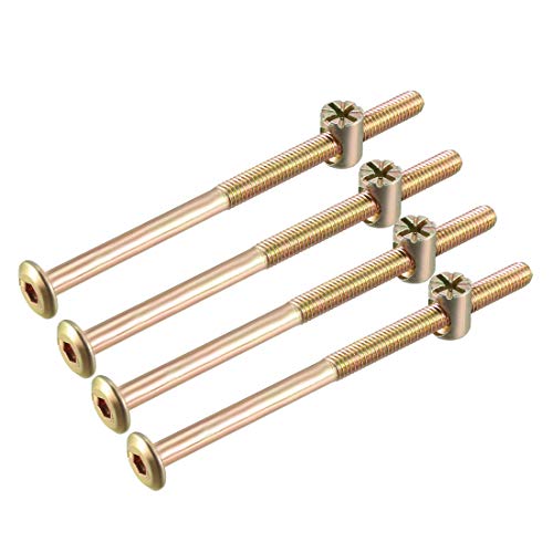 Boulons de meuble M6x100mm uxcell, parfaits pour réparer un lit ou monter une étagère en bois