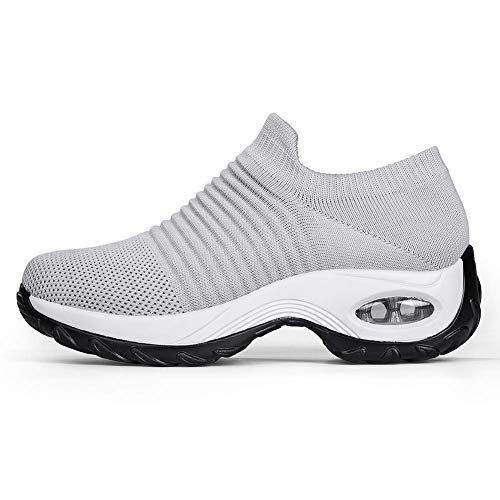 Image of Women's Walking Shoes Sock Sneakers - Mesh Slip On Air Cushion Lady Girls Modern Jazz Dance Easy Shoes Platform Loafers