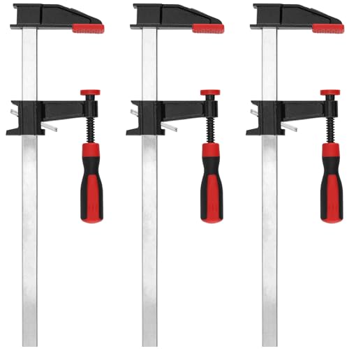 3 PCS 12 Inch F Clamp Bar Clamp, MUKLEI F Clamps for Woodwork, Long Wood Clamps Quick Grip, Professional Bar Clamps Quick Release for Woodworker Metalworker Carpenters Hobbyist