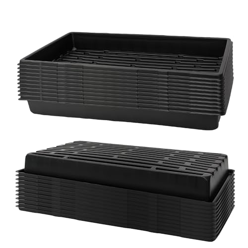RooTrimmer 20 Pack 1020 Trays, No Drain Holes, 20" x 10", Extra Thick Heavy Duty Seed Starting Trays -Reusable Propagation Flats for Microgreens, Seedlings, Plant Germination, Fodder and Transplant