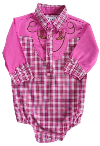 Western Pink Plaid Bodysuit for Baby Infant Toddler