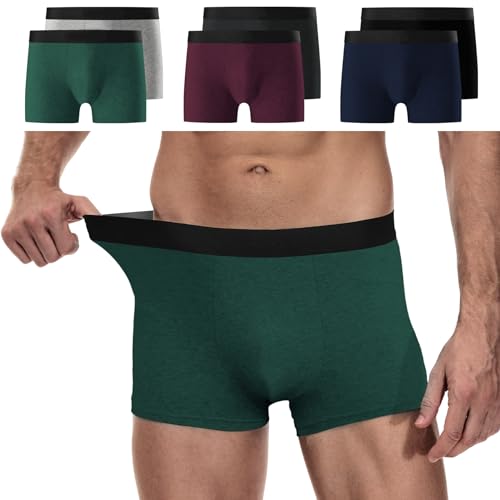 YouShow Boxershorts Herren 6 Pack Baumwolle Unterhosen Männer Ohne Kratzenden Zettel Retroshorts Unterwäsche Boxer Mehrfarbig L