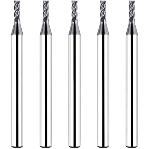 EANOSIC Solid Carbide CNC End Mill Bit - 4 Flutes -1/16" Cutting Diameter, AlTiN Coated End Milling Bit Set for Roughing and Finishing, Ideal for Milling Metals, Alloy Steels, Hardened Steels Cover