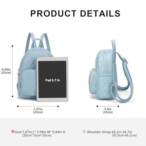 Image of Quilted Small Backpack for Women PU Leather Casual Handbag Daypack Purse | Stylish Quilted Design, water-resistant premium PU leather, matches all daily outfits, lightweight for everyday carry