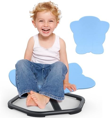 SKONYON Sensory Spinning Chair - for Autistic Kids, 360 ° Swivel Kids Stool Nonslip Sensory Sit and Spin Toys Stool, Autism Swivel Sensory Spin Chair Toy, Training Body Coordination, 200lbs Max Cap