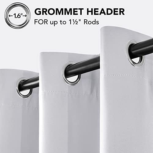 Deconovo Blackout Curtains for Bedroom – Set of 2 42W x 84L Inch Thermal Insulated & Noise Reducing Panels–Home Window Room Darkening Sustainable Grommet Drapes for Living Room and Nursery, Star White - Image 6