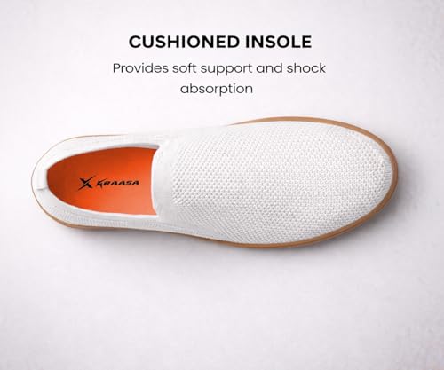 Image of Kraasa Men's Casual Slip-On Loafers | Soft Knitted Upper Breathable Flex Upper | Lightweight Comfort Shoes | TPR Sole