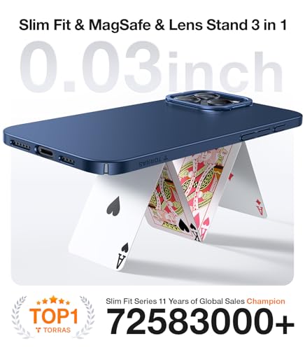 TORRAS Ultra Thin for iPhone 16 Pro Max Case, Compatible with MagSafe, Invisible Camera Stand, Velvety Touch & Elegant Look - Image 2