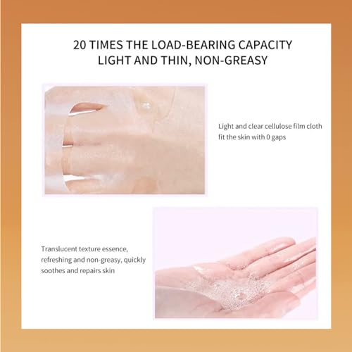 Generic Facial Sheet Mask Set, Moisturizing, Brightening, Soothing (9 Pcs) - Cruelty-Free With Fresh Orange, Strawberry, Lemon, Papaya, Dragon Fruit, Mango, Blueberry, Red Pomegranate, Cherry thumb #5