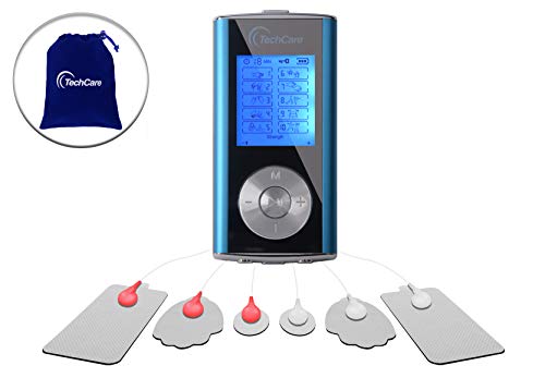 TechCare Mini Massager Tens Unit Tens Machine for Drug Free Pain Management, Back Pain and Rehabilitation (Blue)