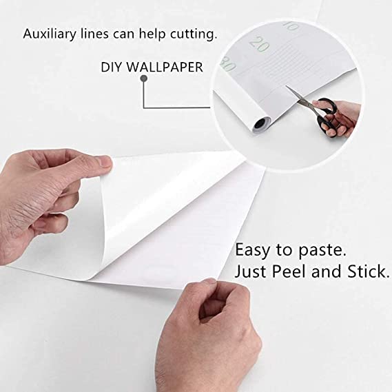 Image of HOME13 Matte Wallpaper Stick and Peel for Bedroom Solid Contact Paper Self Adhesive Thick White Wallpaper Peel and Stick Removable Wall Paper (2Feet 156Inches, Matte White Wallpaper)