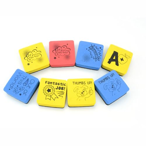 Borradores magnéticos cuadrados de 5x5 cm en goma EVA para pizarras de oficina y hogar, 24 uds.