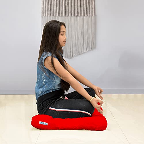 Image of NEXTGO Floor Seat Cushions Yoga Meditation Mat Pooja aasan Soft Extra Comfortable Feather Touch Last Long Upto Washable Material Size 24 x 30 Inch 2 x 2.5 Fit Color RED