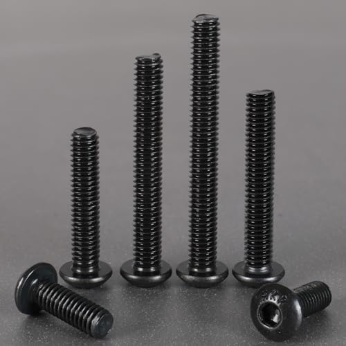 image for VGBUY 580Pcs M4 Screw Kit, Black M4 Screws Bolts, 6/8/12/16/20/25/30mm