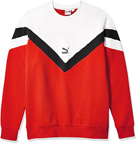 PUMA Men's hoodless Sweatshirt, High Risk Red, M