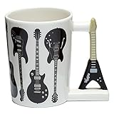 Taza de cerámica de calidad Taza de diseño de guitarra, mango de guitarra, regalo de guitarra