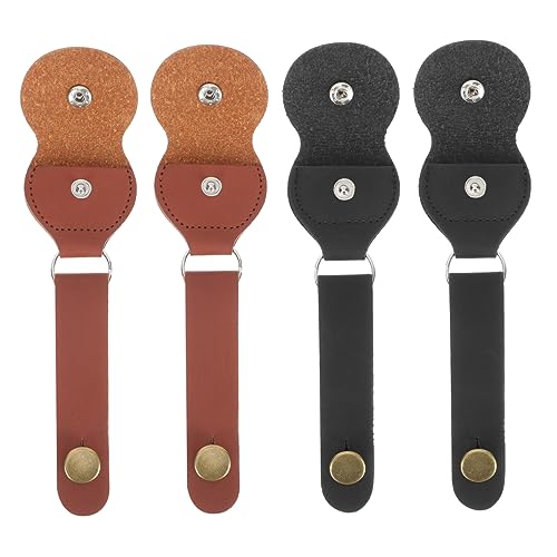 Toyvian 4 sztuki torba na pick gitara basowa gitara basowa gitara basowa zapięcie na szyję ukulele, pasek na głowę ze skóry, obroża gitarowa, pasek na szyję z pojemnikiem na kostkę, opaska na czoło,