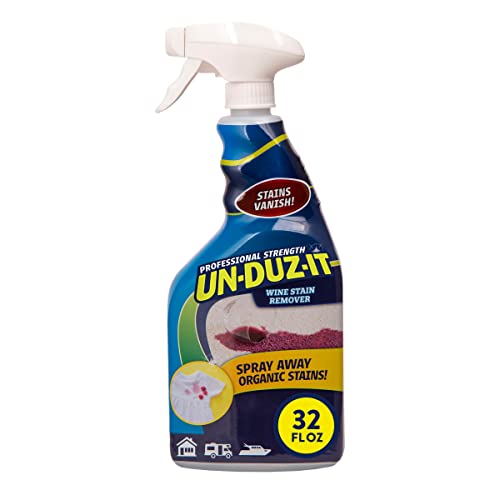 Un-Duz-It Wine Stain Remover Spray, Stain Remover for Carpet, Upholstery, Vinyl and Fabric, 32 Fl Oz Spray Bottle
